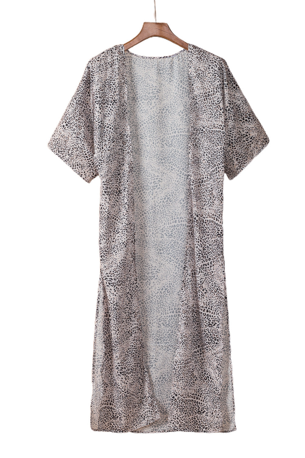 Leopard Dolman Sleeves Kimono With Slits  Fashionpara