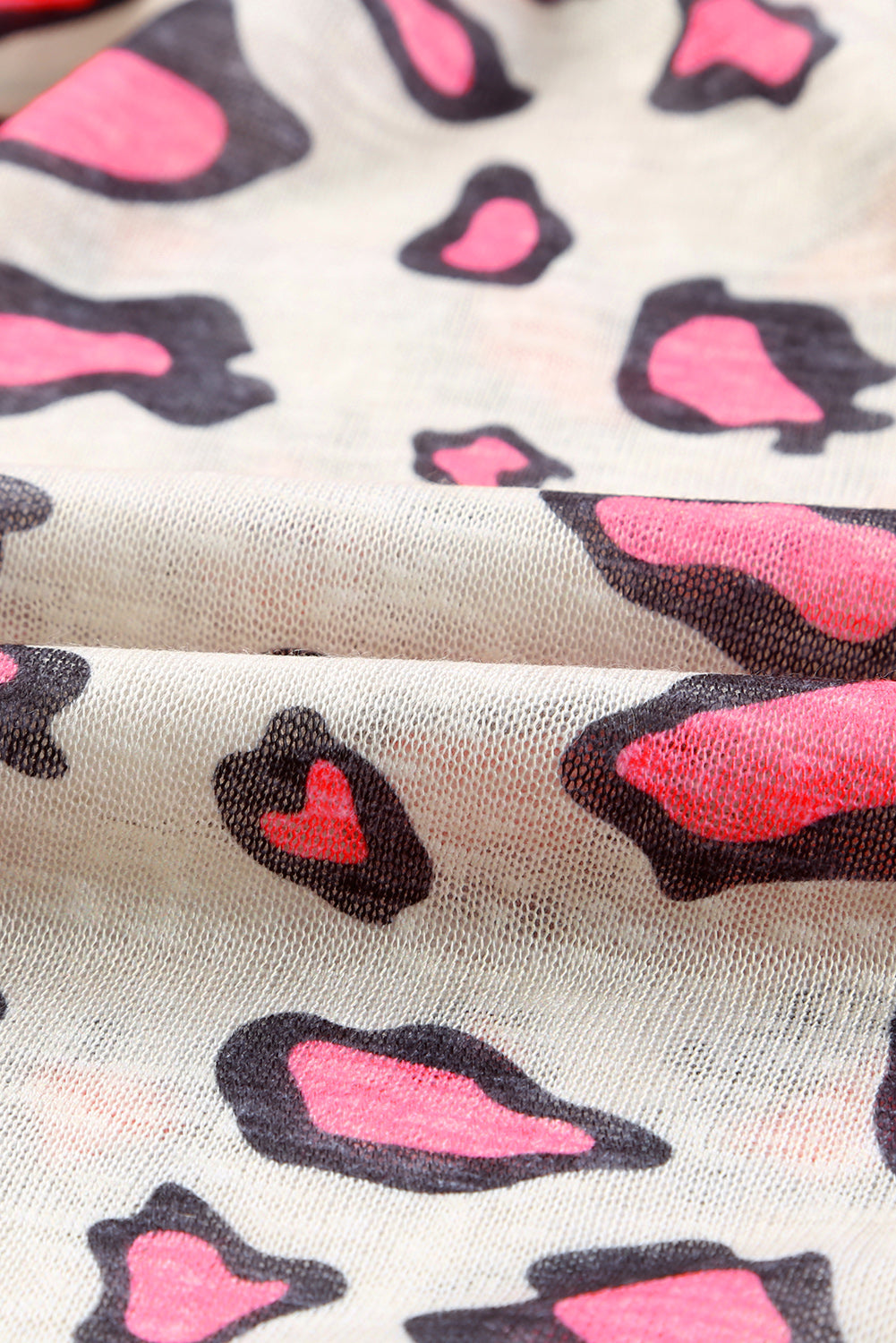 Leopard Print Open Front Long Sleeve Kimono Fashionpara