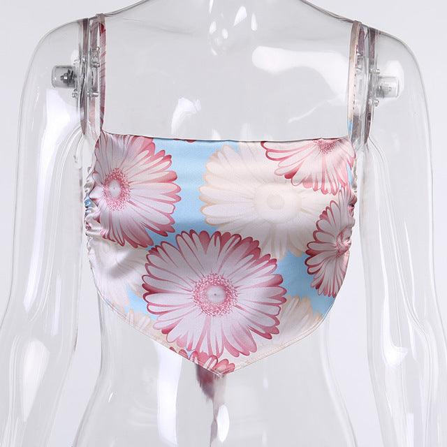 KittenAlarm - Libby Floral Satin Cami Top