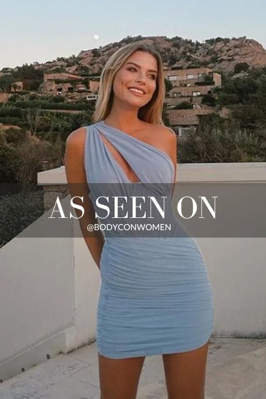 Lily Bodycon Wrap Mini Dress - Sky Blue - Fashionpara