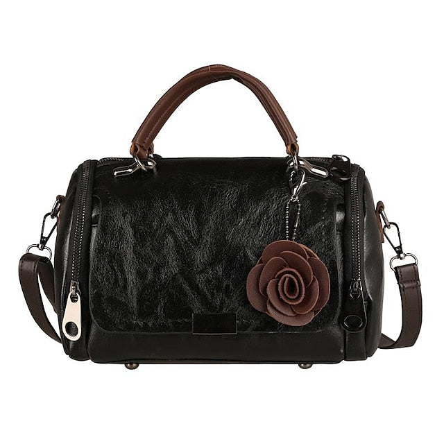 Handbag Vintage-Faux Leather Floral with