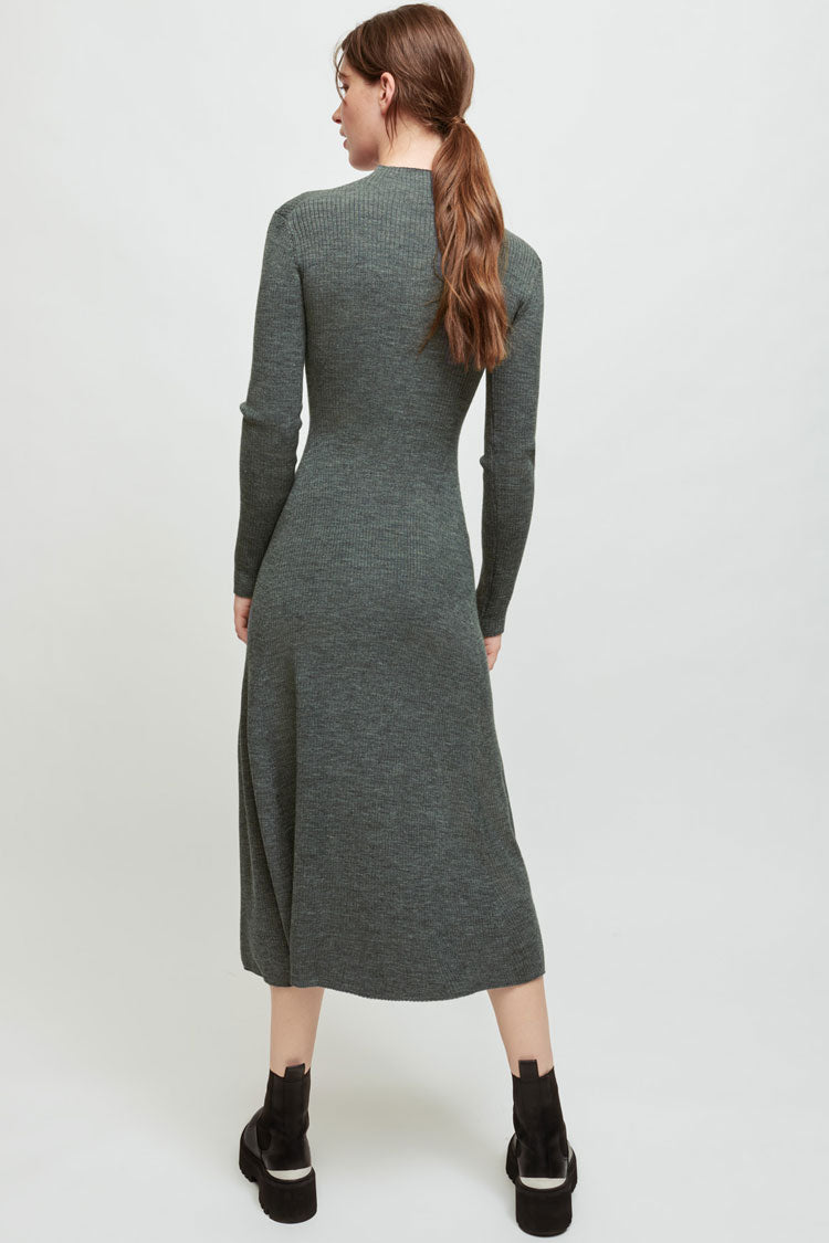 Rosedress Long Sleeve High Neck Cashmere Sweater Midi Dress