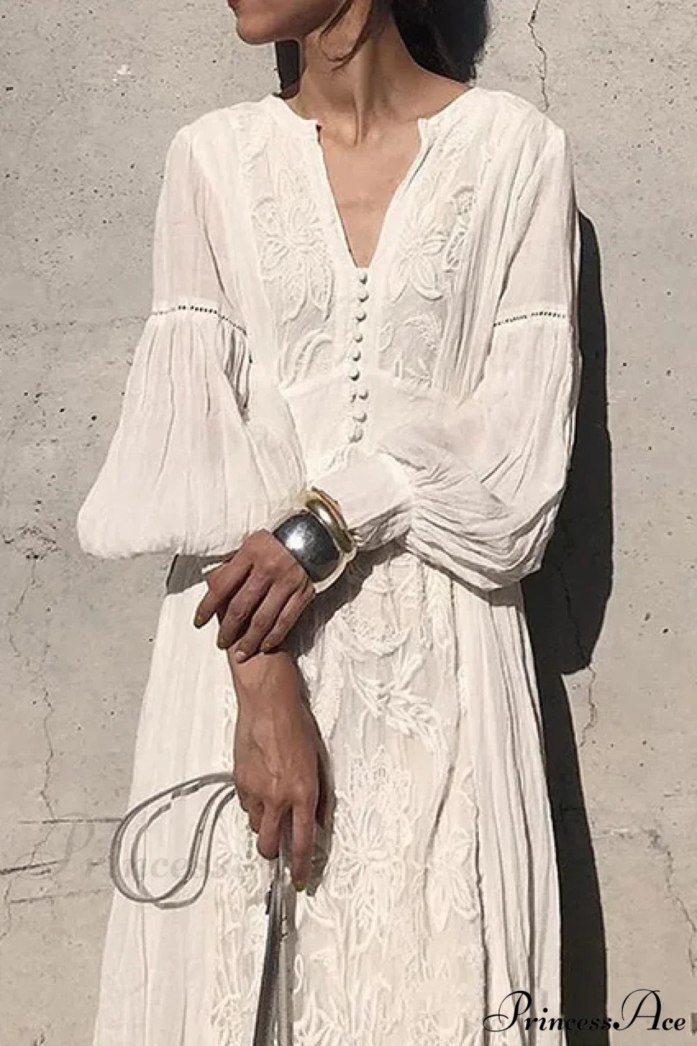 Long Sleeve Oversized Floral Ethnic Boho Dress