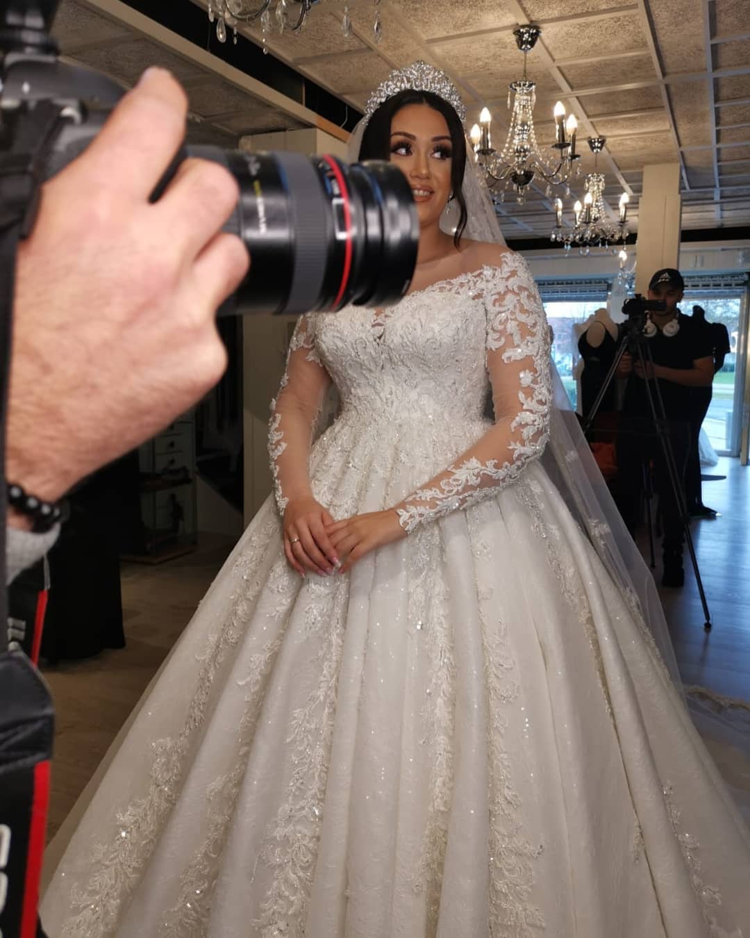 Long Sleeves Lace Plus Size Wedding Dress On Sale - Fashionpara