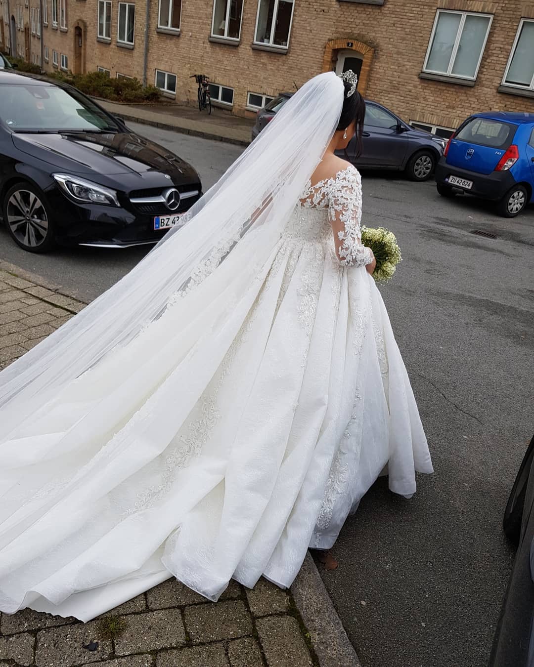 Long Sleeves Lace Plus Size Wedding Dress On Sale - Fashionpara