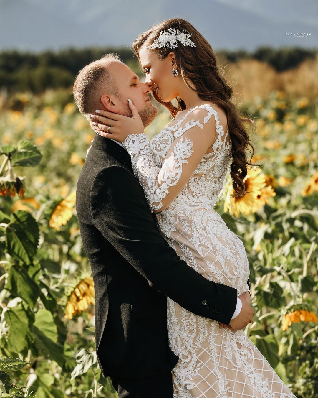 Long Sleeves Lace Wedding Dress Mermaid Boho Bridal Gowns - Fashionpara