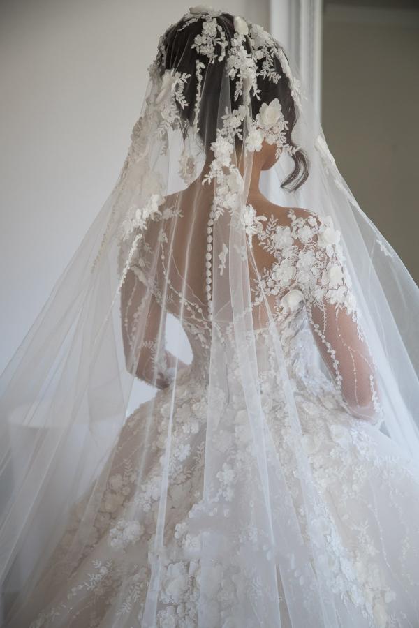 Long Sleeves Wedding Dresses Princess With Flowers Appliques - Fashionpara
