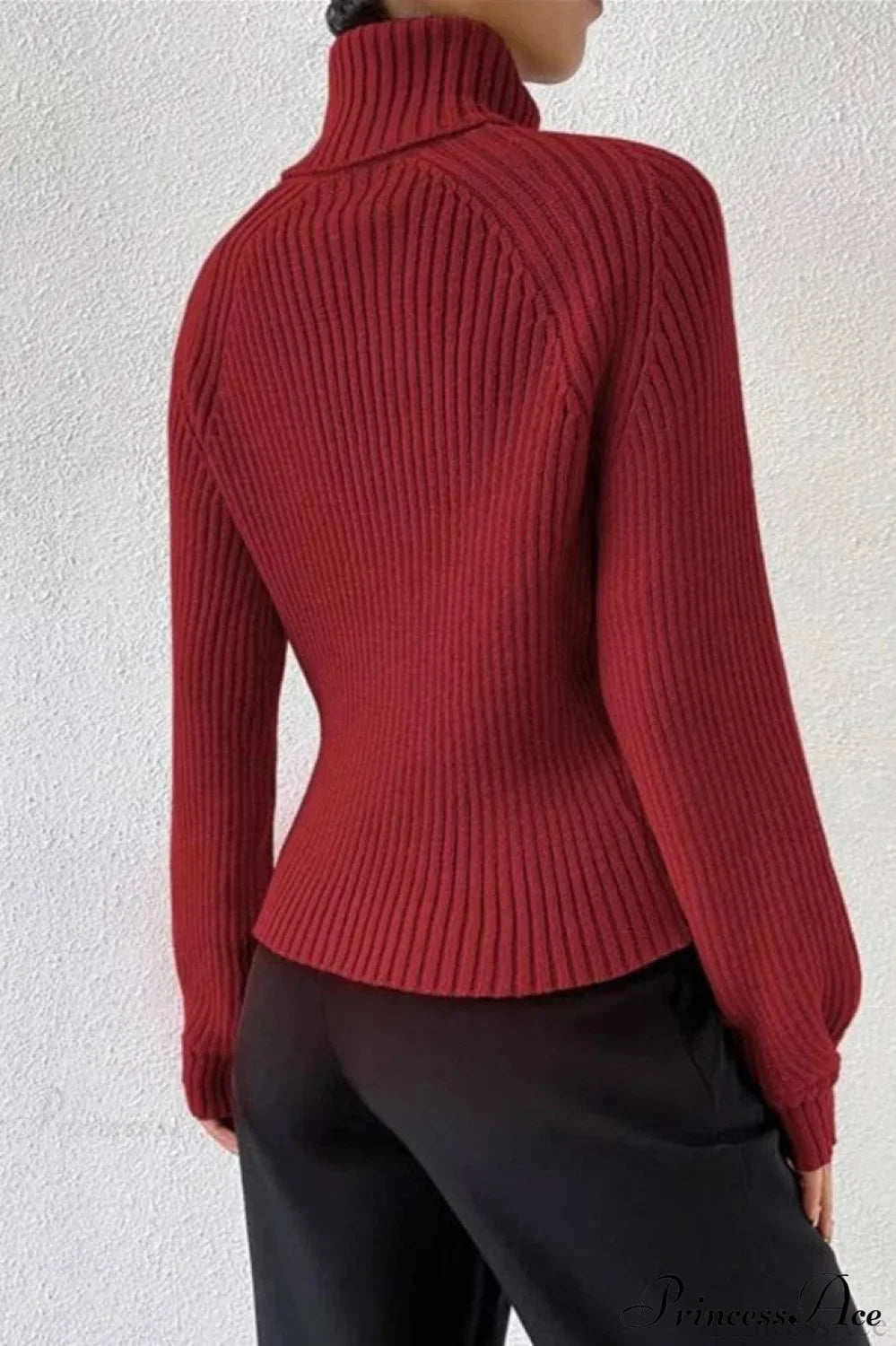 PrincessAce Cozy Loose Turtleneck Raglan Sweater