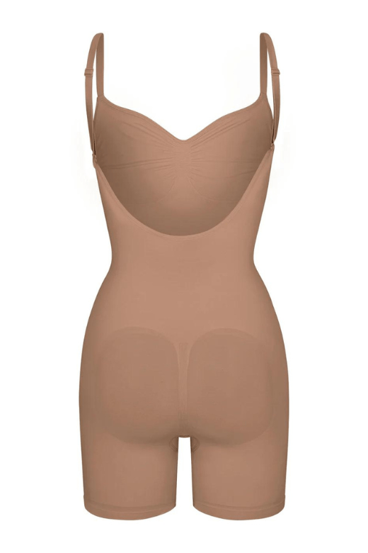 Low Back One Piece Bodysuit Shapewear - Mid Thigh - Fashionpara