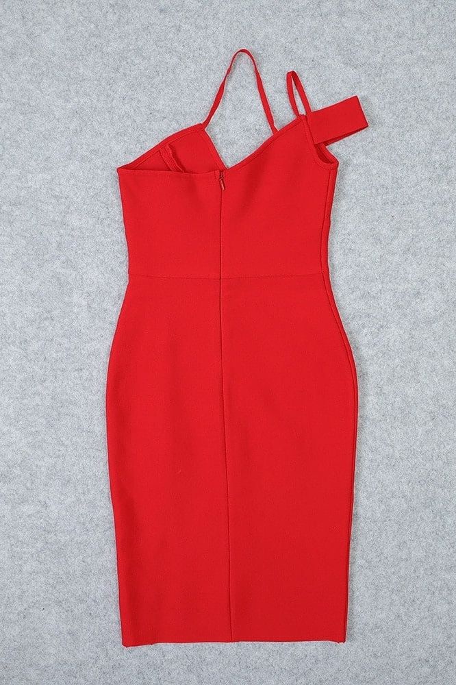 Luna Bodycon Dress - Lipstick Red - Fashionpara