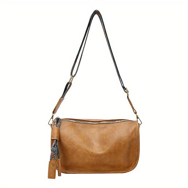 with Leather Strap PU Vintage Handbag Bohemian