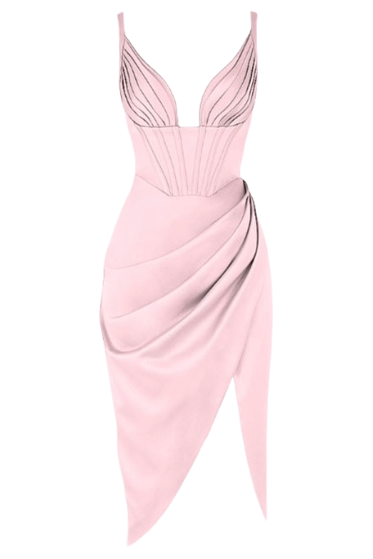 Maddi Bodycon Dress - Blush Pink - Fashionpara