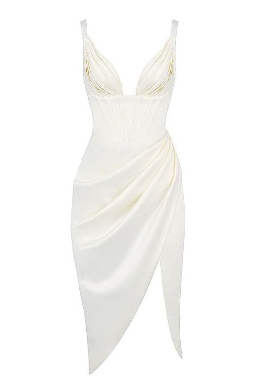 Maddi Bodycon Dress - Pearl White - Fashionpara
