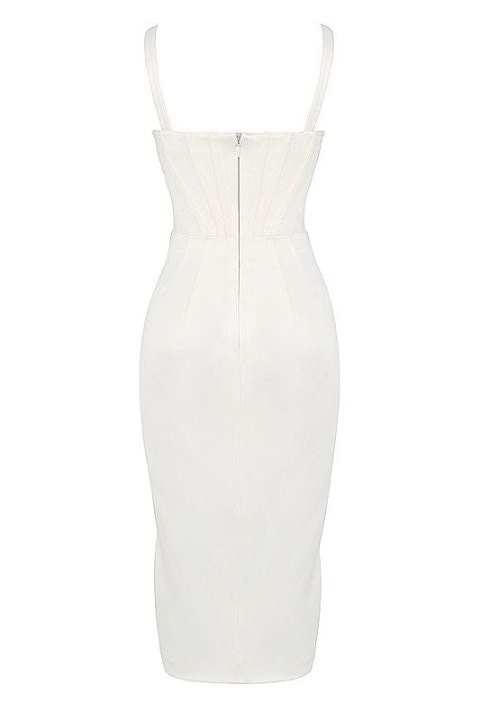 Maddi Bodycon Dress - Pearl White - Fashionpara