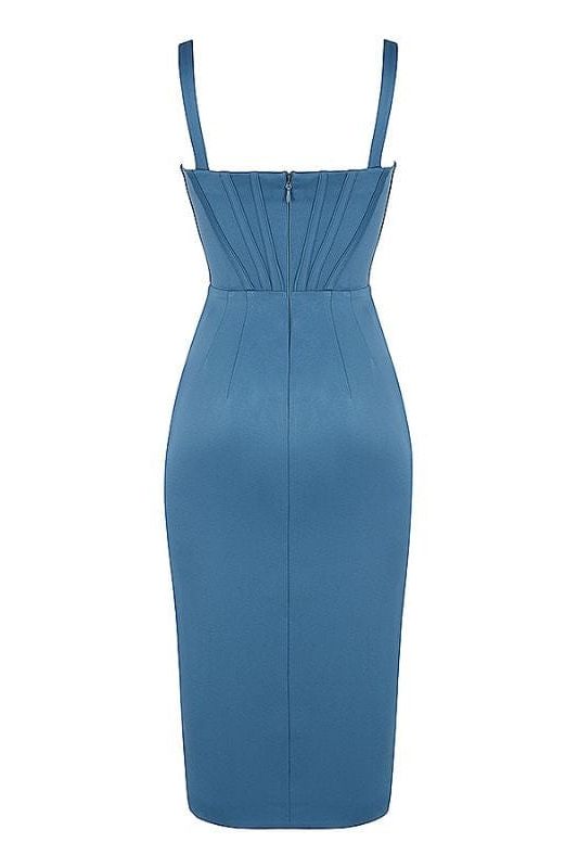 Maddi Bodycon Dress - Sea Blue - Fashionpara