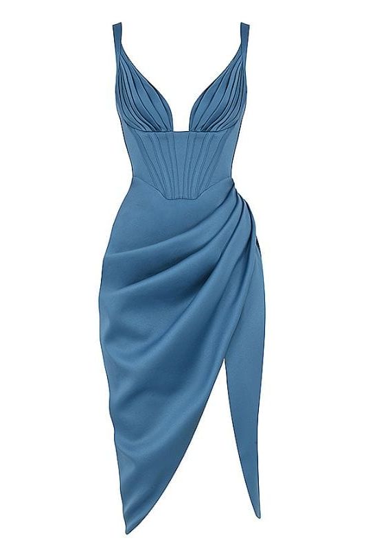 Maddi Bodycon Dress - Sea Blue - Fashionpara