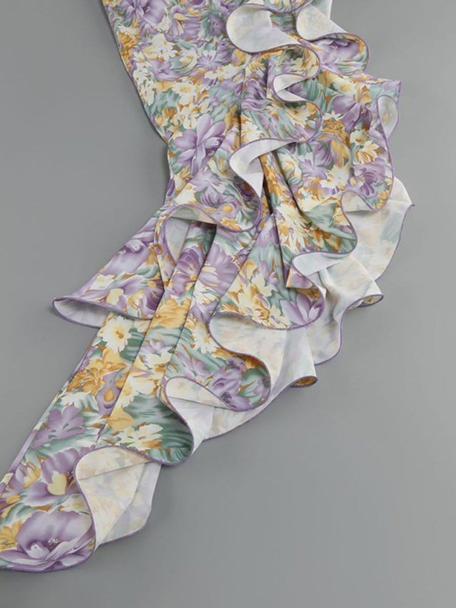 Asymmetrical Ruffle Maxi - Fashionpara