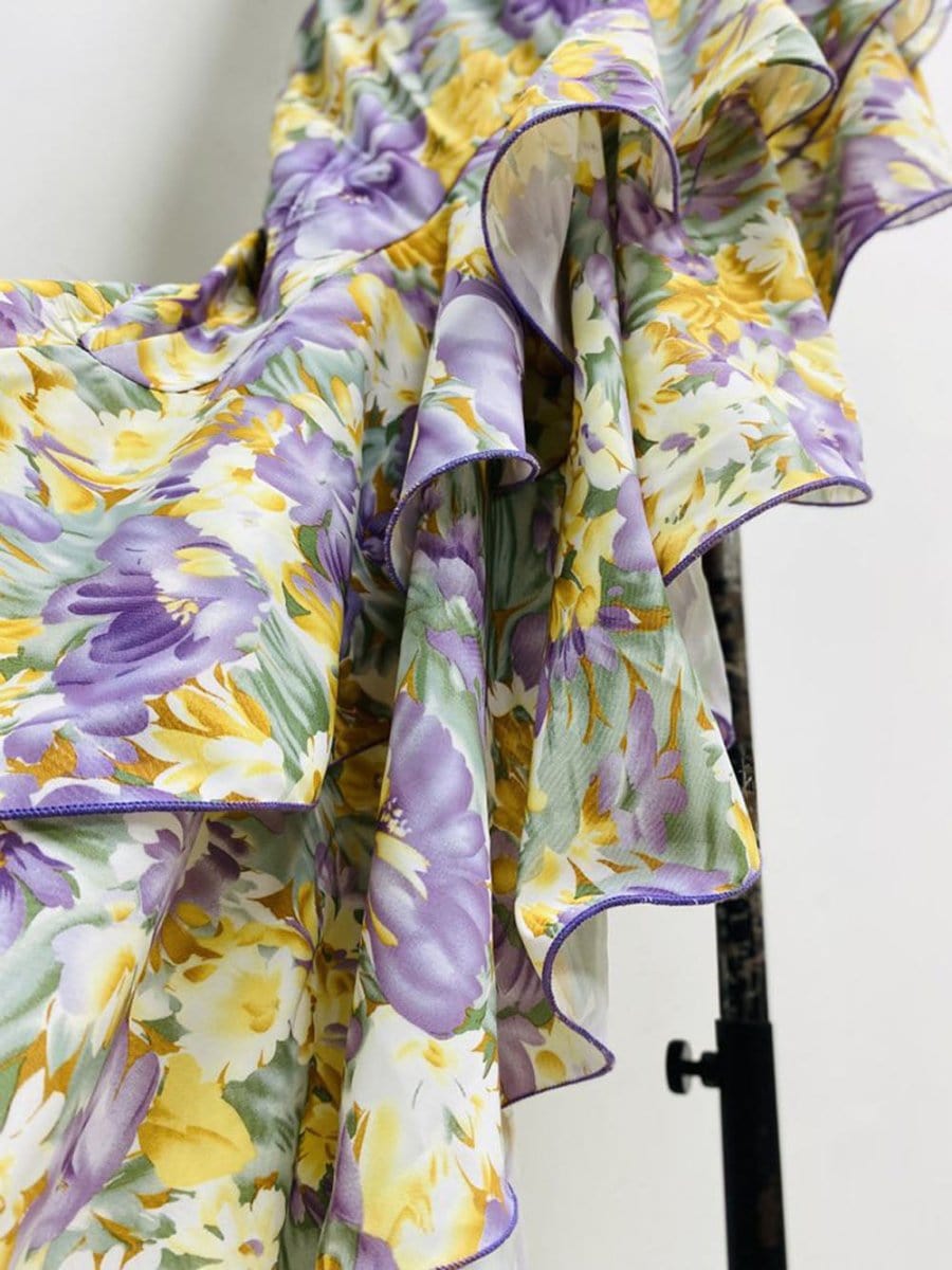 Asymmetrical Ruffle Maxi - Fashionpara