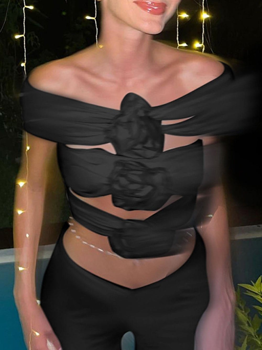 Mara Flower Sleeveless Off Shoulder Top - Fashion Pov