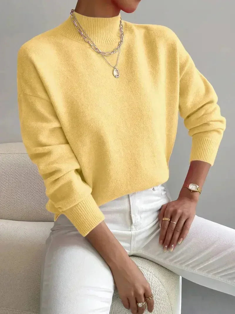 Mock Neck Long Sleeve Knit Sweater 4
