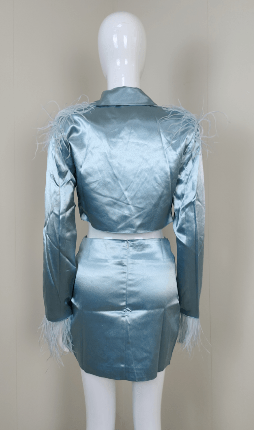 KittenAlarm - Mariann Blazer Crop Top & Mini Skirt Set