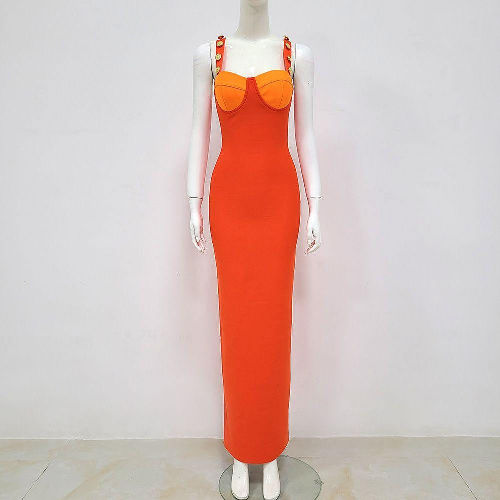 KittenAlarm - Meghan Patchwork Back Slit Maxi Dress