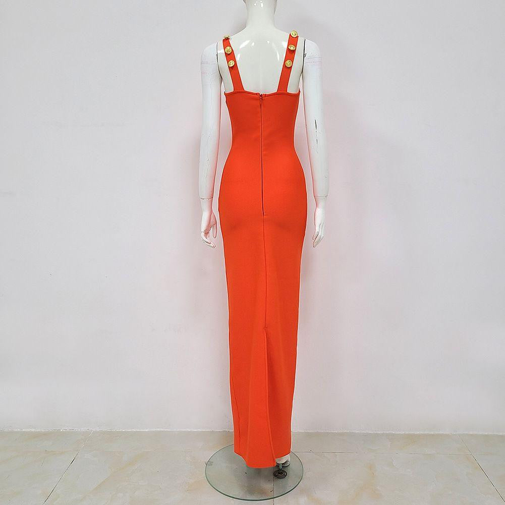 KittenAlarm - Meghan Patchwork Back Slit Maxi Dress