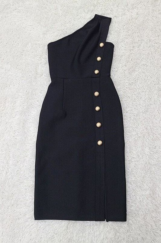 Mel Bodycon Midi Dress - Classic Black - Fashionpara