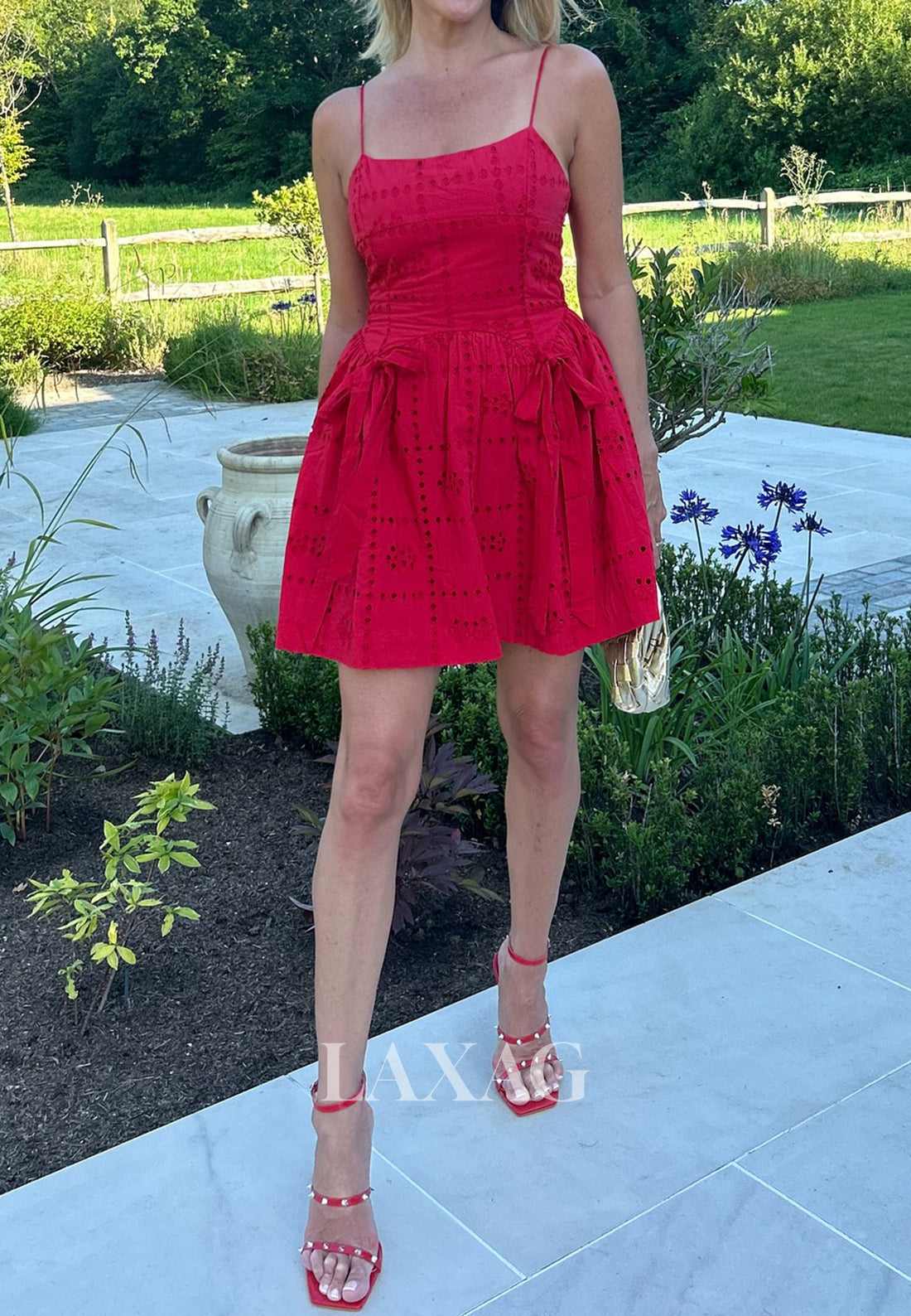 Scoop-Neck Spaghetti Straps Off-Shoulder Pleated Satin A-Line Party Homecoming Dress