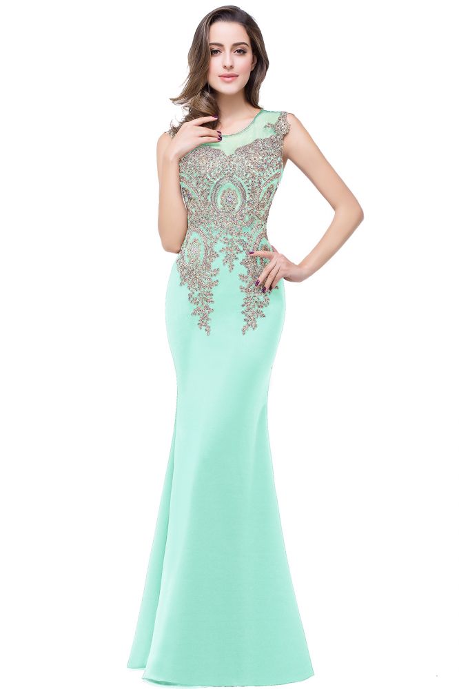 Mermaid Floor-length Chiffon Evening Dress with Appliques