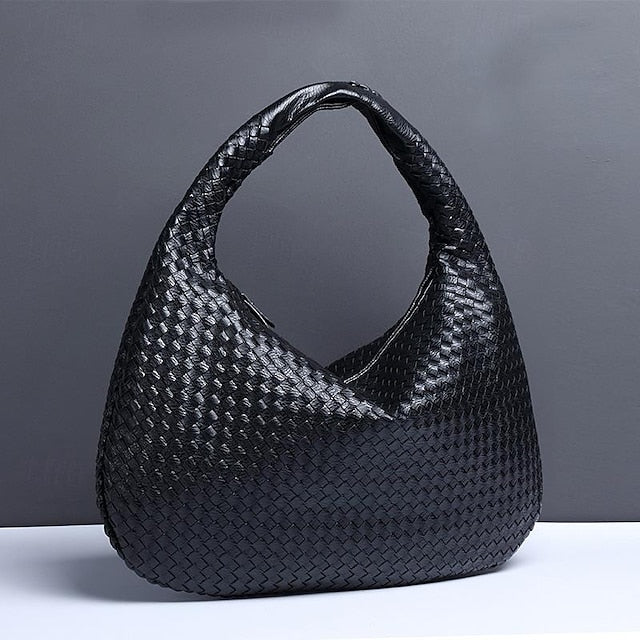 Hobo Leather Burgundy Bag Woven Faux Chic