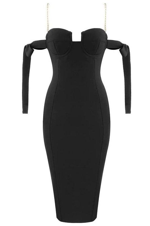 Mia Bandage Dress - Classic Black - Fashionpara