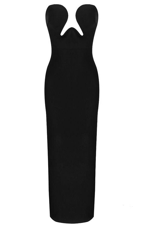 Mika Bodycon Midi Dress - Classic Black - Fashionpara