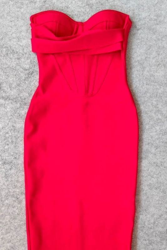 Miles Bodycon Dress - Lipstick Red - Fashionpara