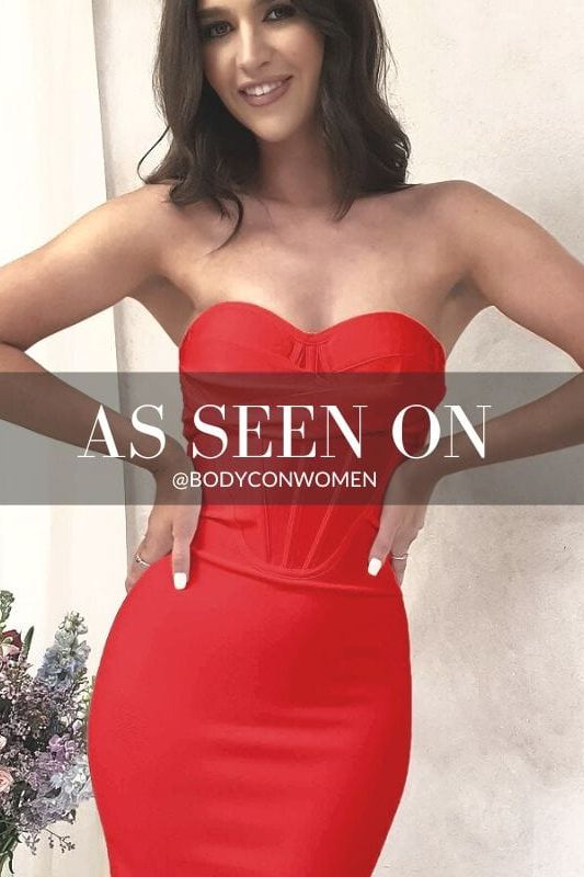 Miles Bodycon Dress - Lipstick Red - Fashionpara