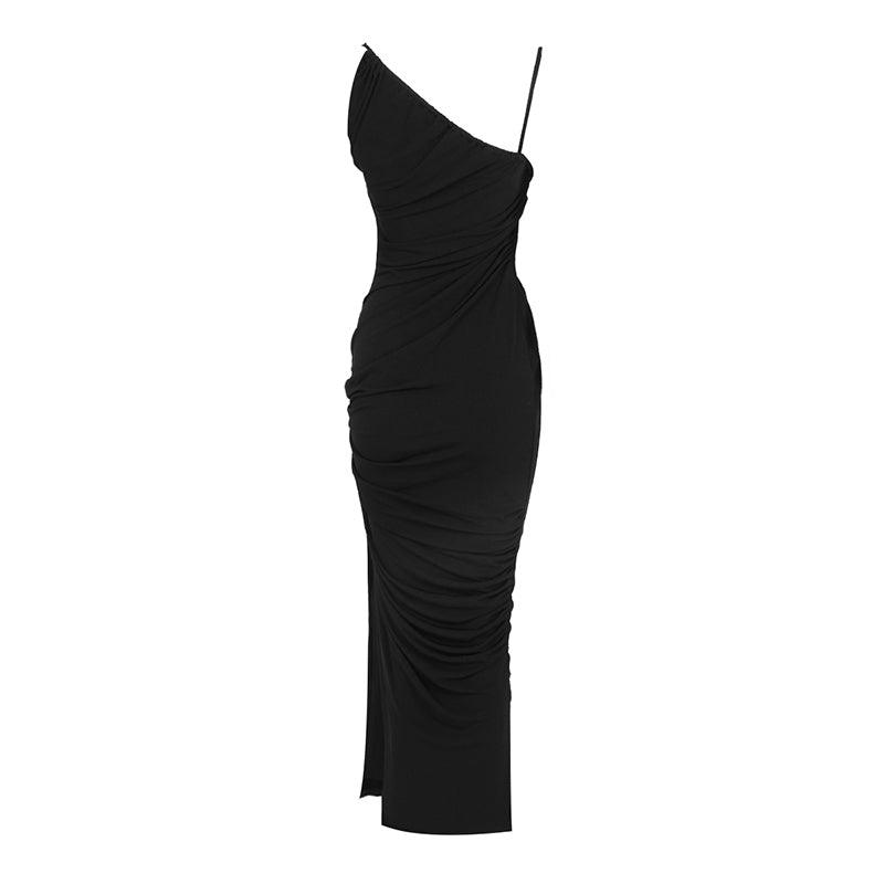 KittenAlarm - Minda One Shoulder High Slit Dress