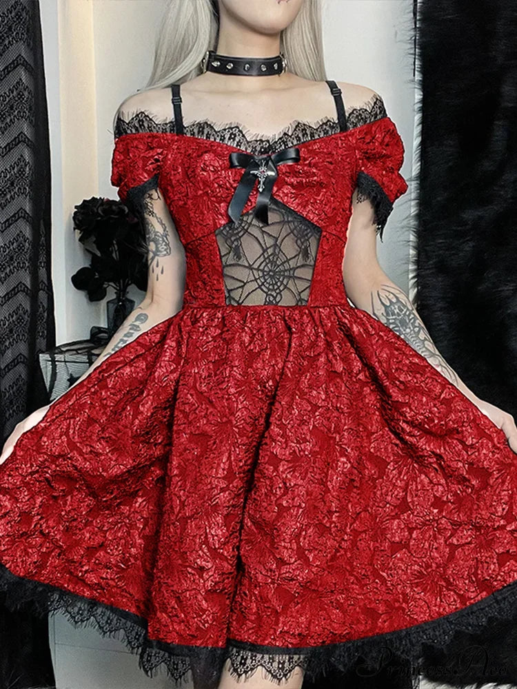Mini Party Aesthetic One Shoulder Strap Sexy Lace Cutouts Elegant A-Line High Waist Prom Y2K Grunge