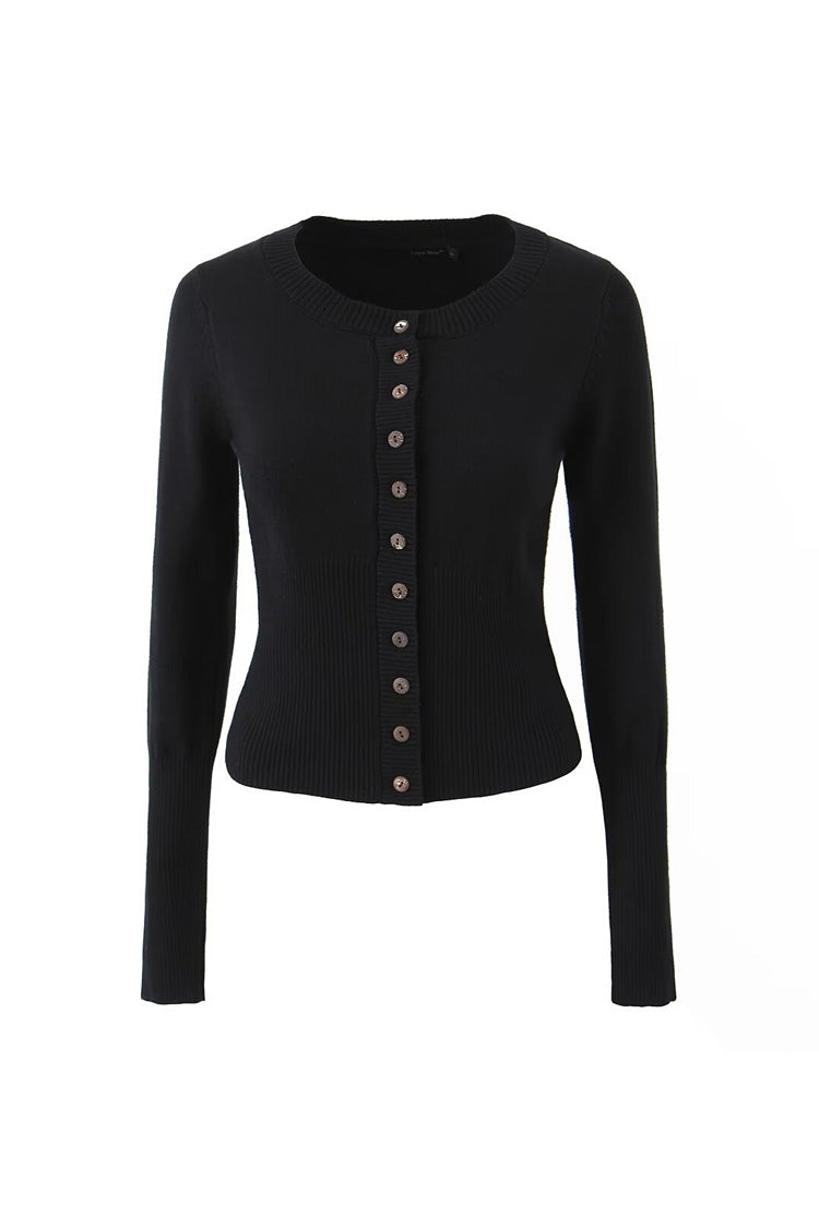 Rosedress Fitted Crop Cardigan with Button Detail in Knitwear