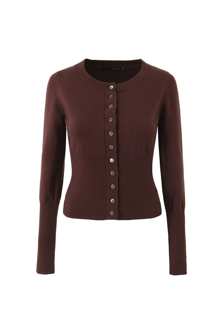 Rosedress Fitted Crop Cardigan with Button Detail in Knitwear