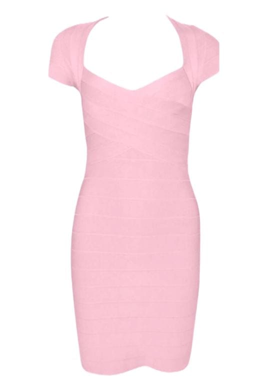 Miranda Bandage Mini Dress - Ballet Pink - Fashionpara