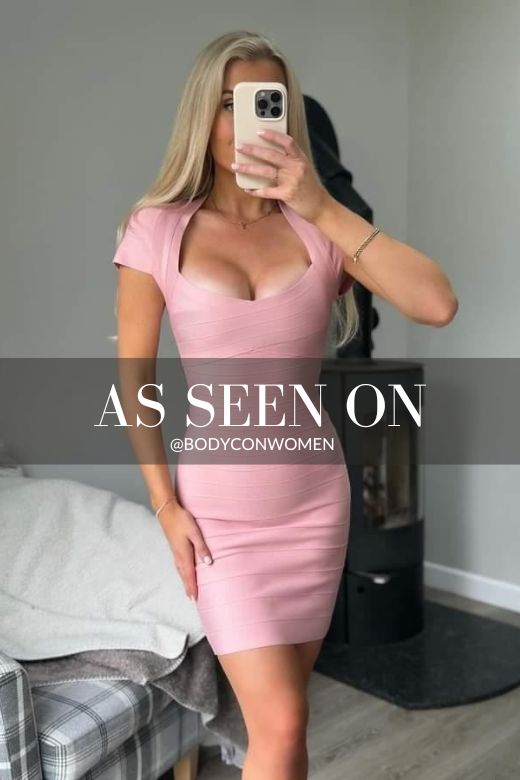 Miranda Bandage Mini Dress - Ballet Pink - Fashionpara