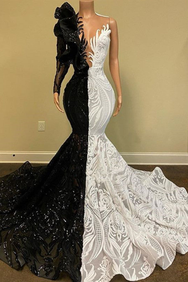 Mix Color Mermaid Prom Dress Sequins Long - Fashionpara