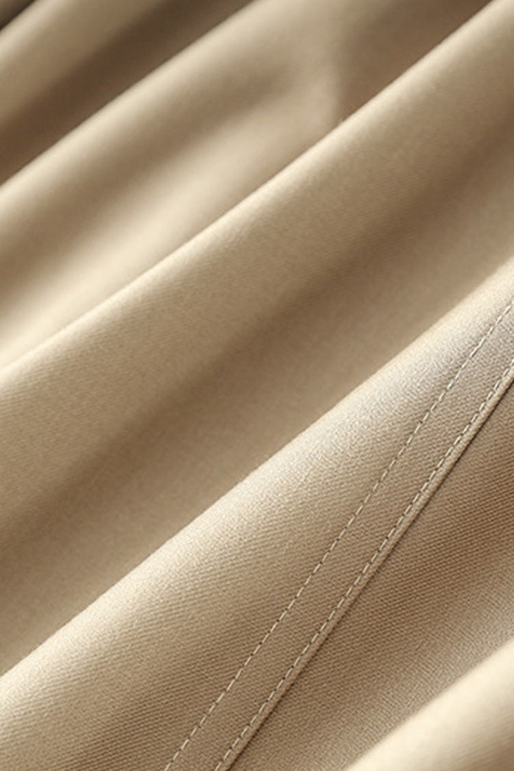 Elegant Belted Short Trench Coat with Cinched Waist Design