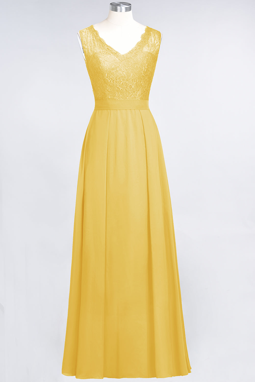 Modest Chiffon V-Neck Burgundy Lace Bridesmaid dresses - Fashionpara