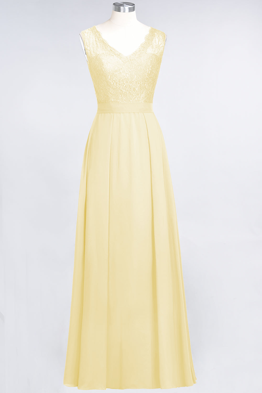 Modest Chiffon V-Neck Burgundy Lace Bridesmaid dresses - Fashionpara
