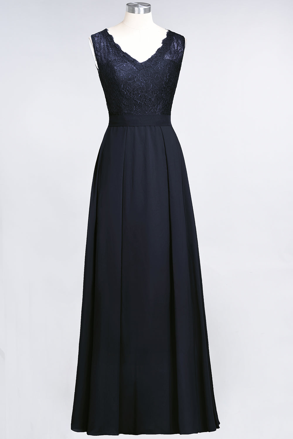 Modest Chiffon V-Neck Burgundy Lace Bridesmaid dresses