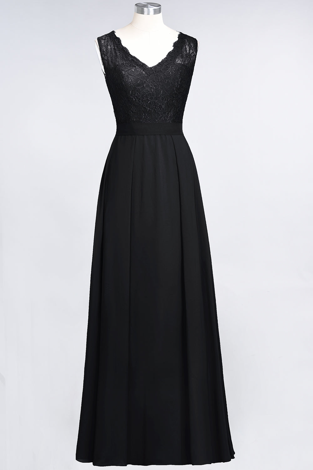 Modest Chiffon V-Neck Burgundy Lace Bridesmaid dresses