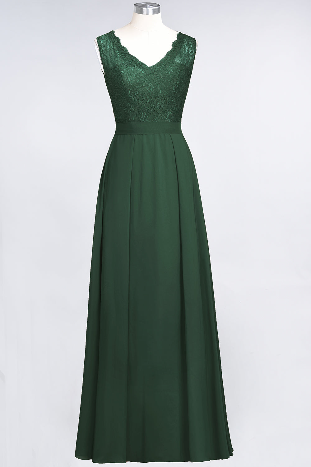 Modest Chiffon V-Neck Burgundy Lace Bridesmaid dresses