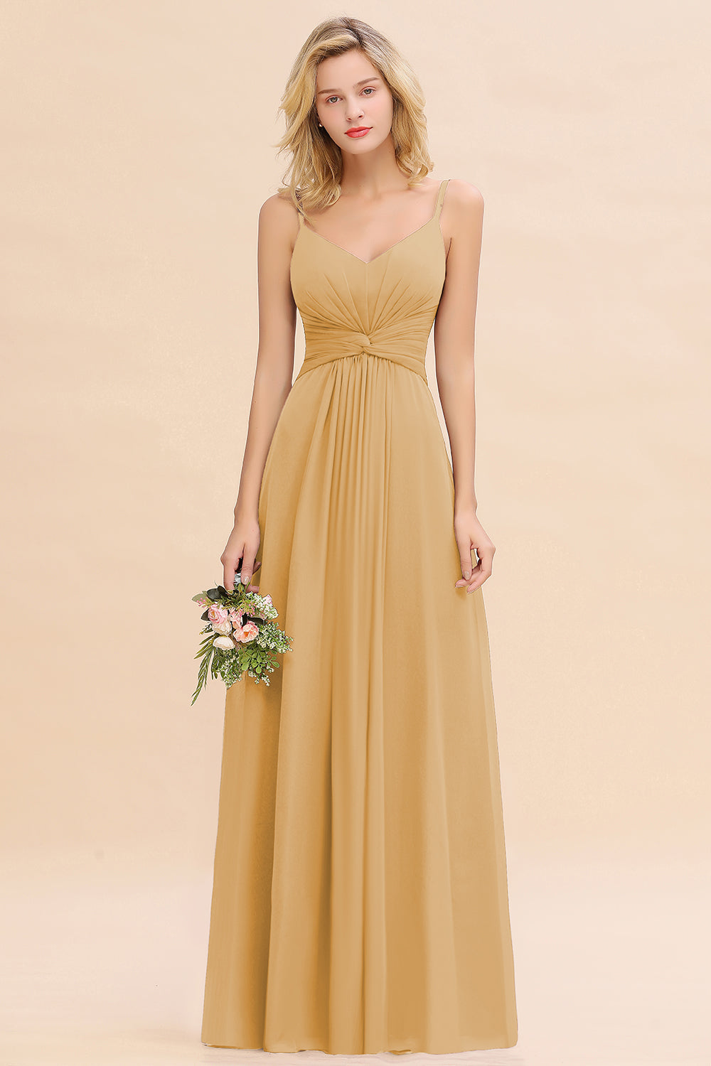 Modest Ruffle Spaghetti Straps Backless Burgundy Bridesmaid dresses Affordable - Fashionpara