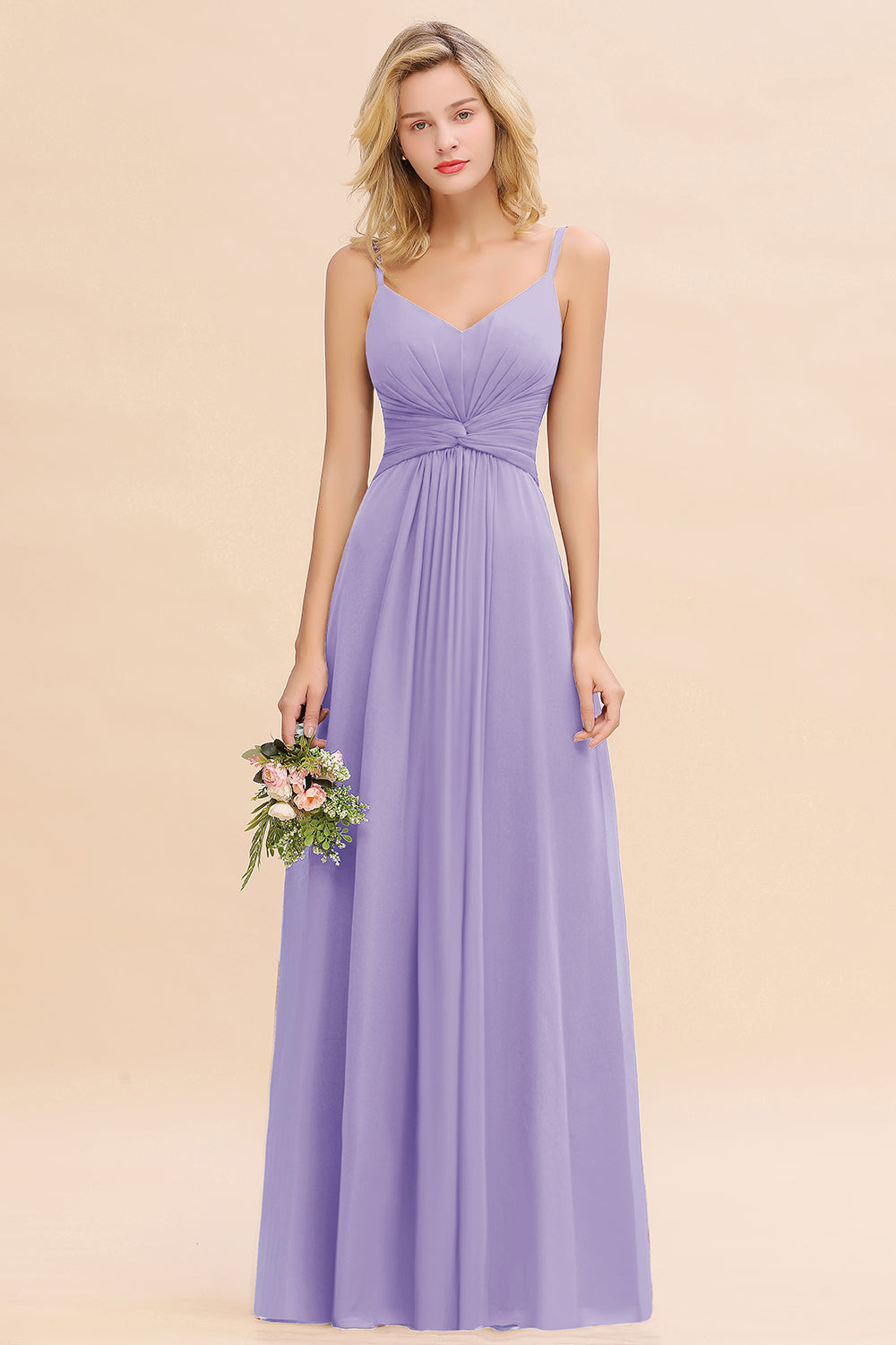 Modest Ruffle Spaghetti Straps Backless Burgundy Bridesmaid dresses Affordable - Fashionpara